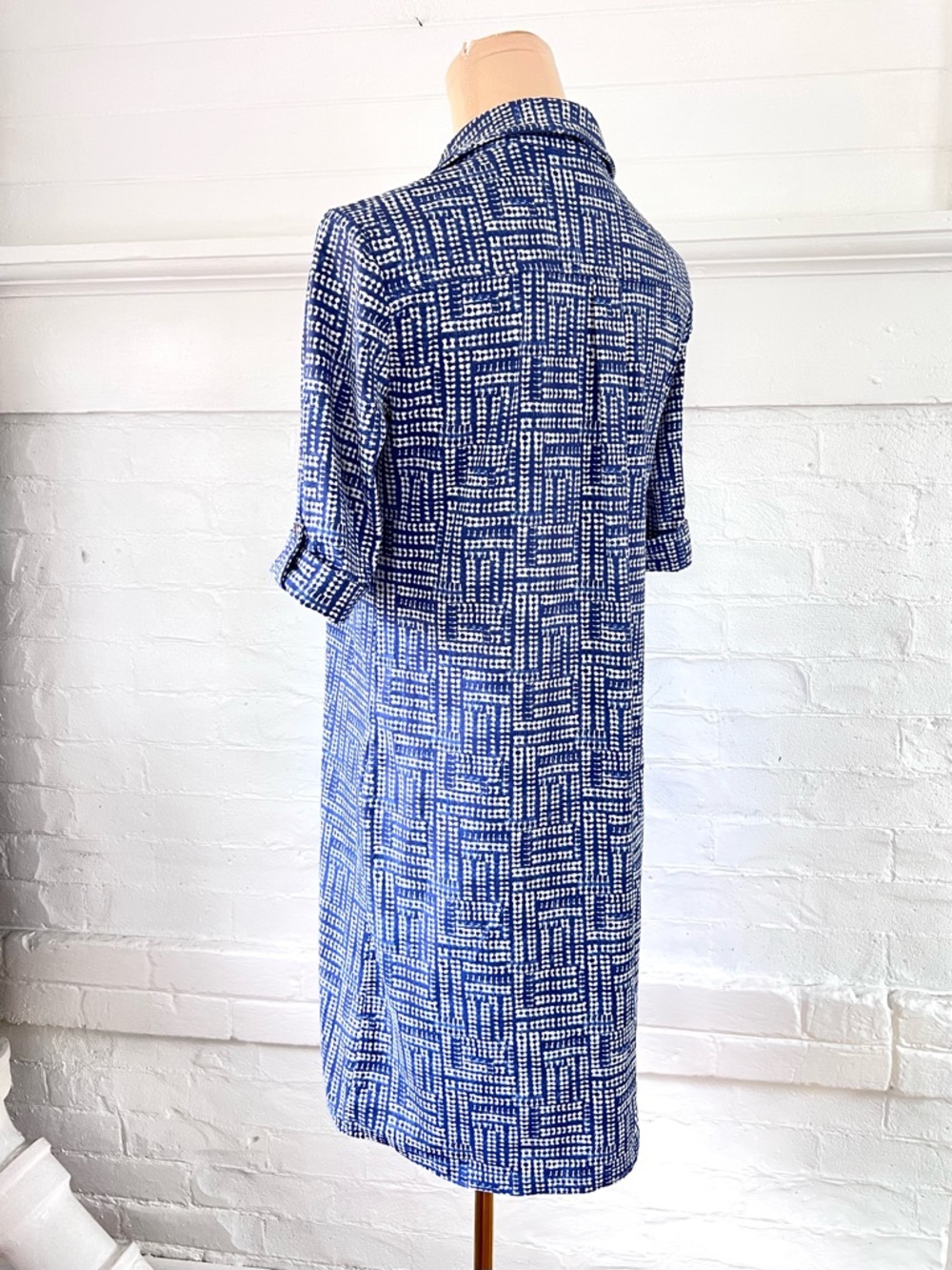 J McLaughlin Lawrence Dress Caribe Blue and White Catalina Cloth Size Small - Picture 5 of 12